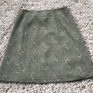 Green print skirt
